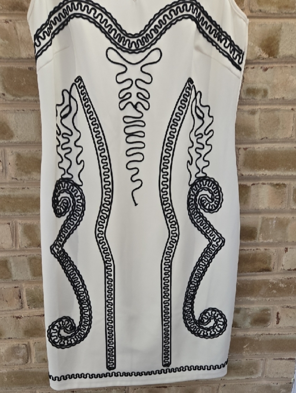 Spenser Jeremy Ivory Midi Dress with Black Embroidery - Picture 5 of 13